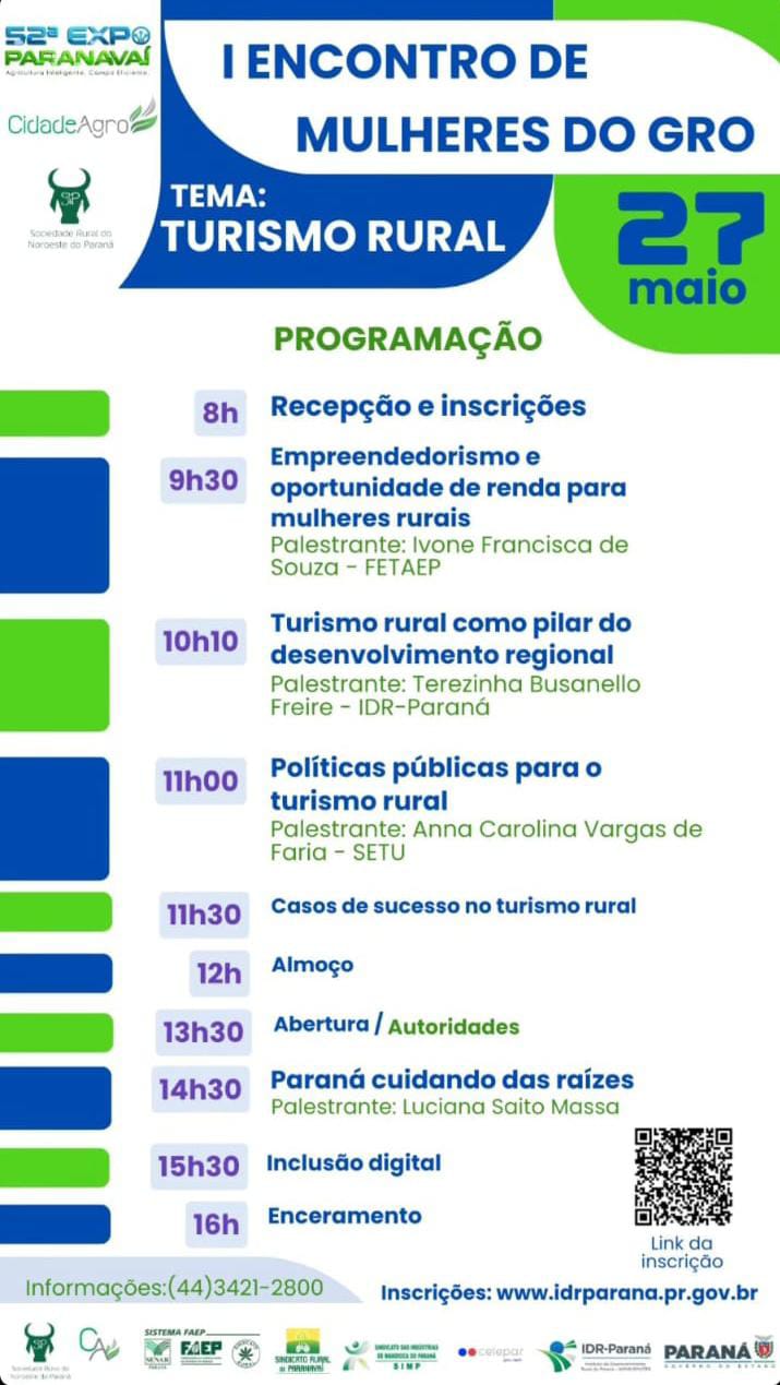 I Encontro De Mulheres Do Agro Instituto De Desenvolvimento Rural Do