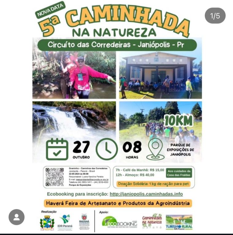 5° Caminhada na Natureza - Circuito das Corredeiras