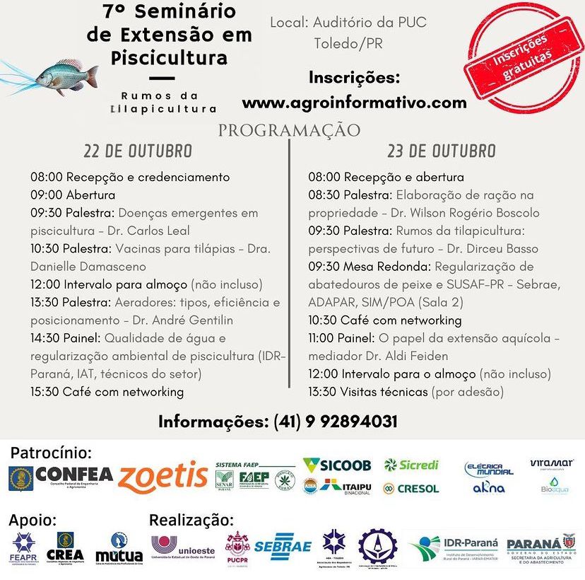 7° Seminário de Extensão em Piscicultura 