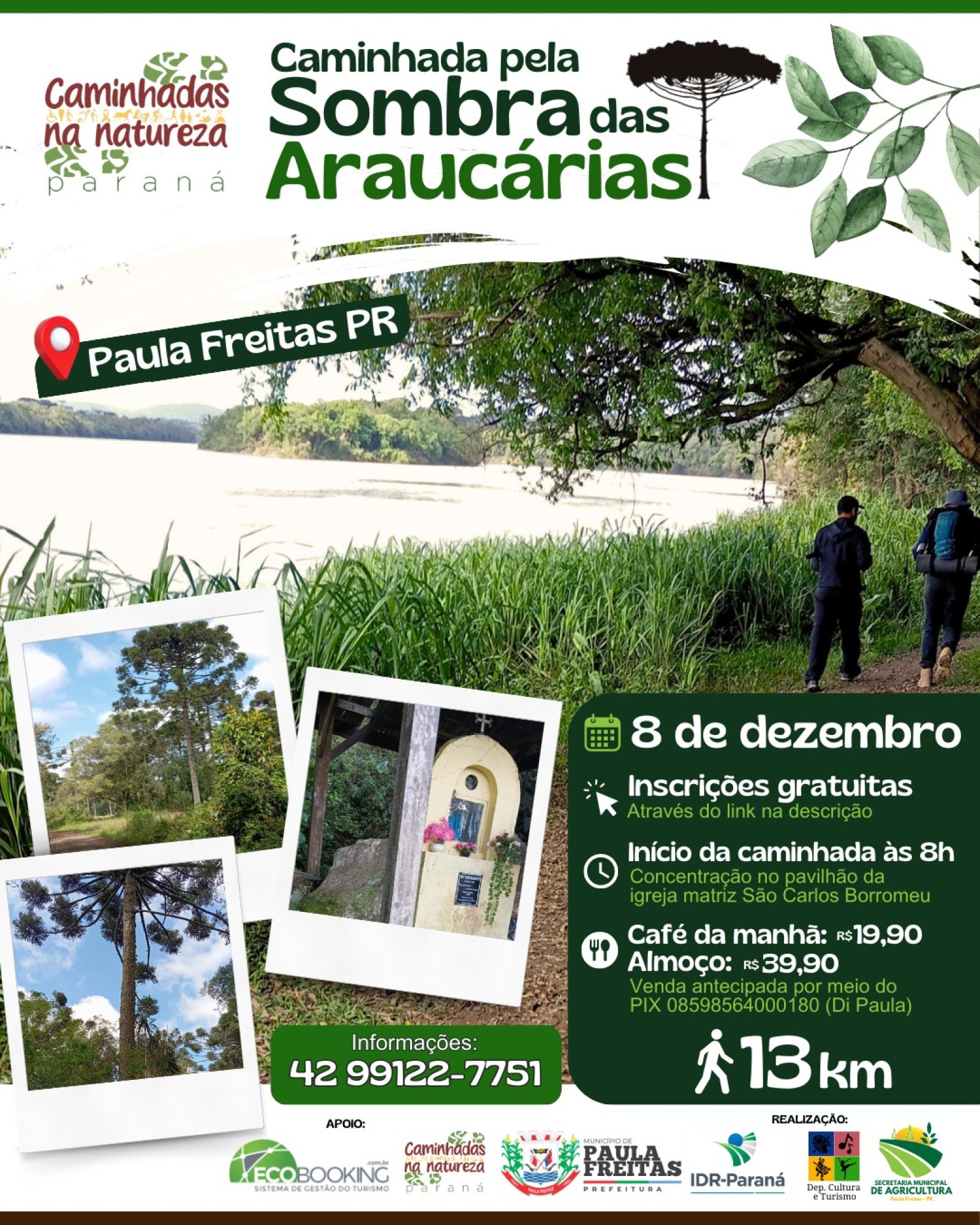 CIRCUITO NAS SOMBRAS DAS ARAUCÁRIAS 1ª CAMINHADA NA NATUREZA DE PAULA FREITAS PR