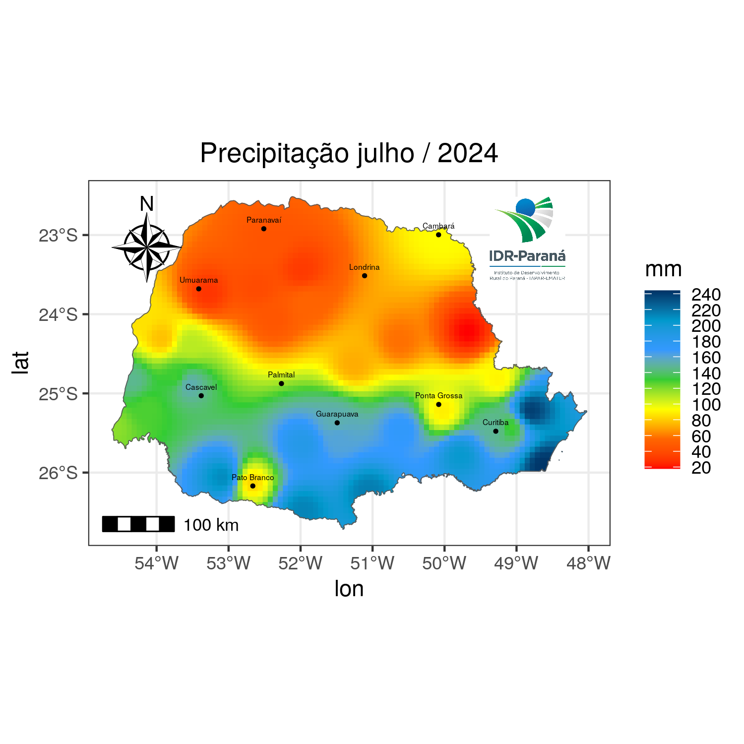 Precipitação total mensal