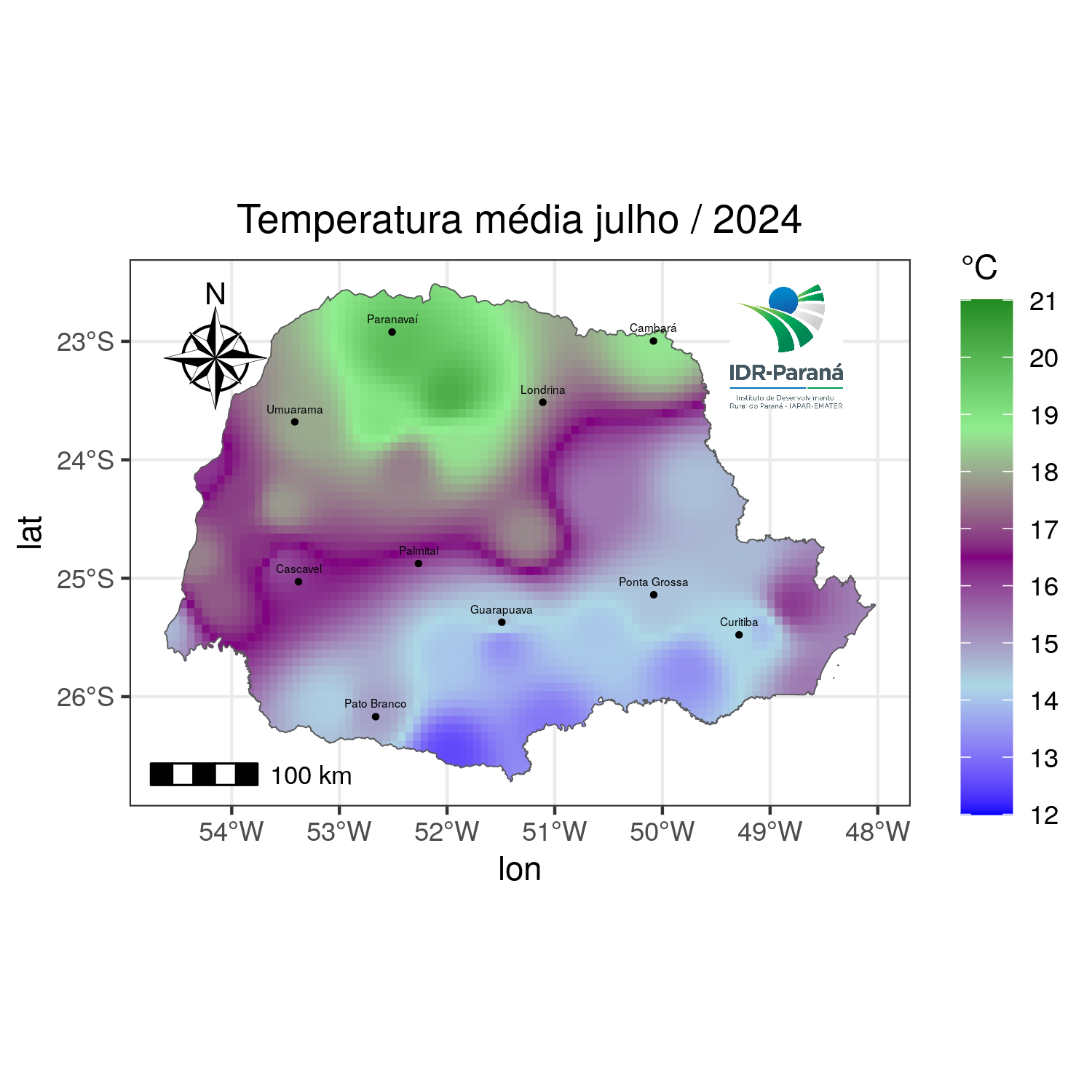 Temperatura média mensal