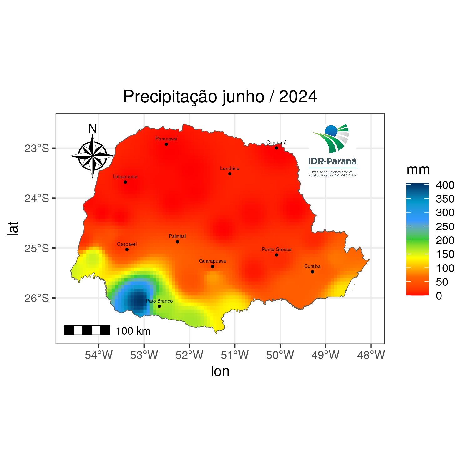 Precipitação total mensal